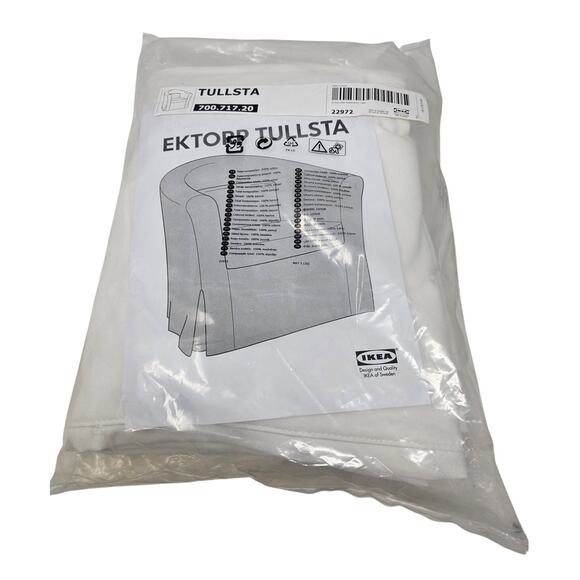 NEW Ikea Ektorp Tullsta White Chair Slipcover Cotton Washable Minimalist Coastal - Picture 1 of 3